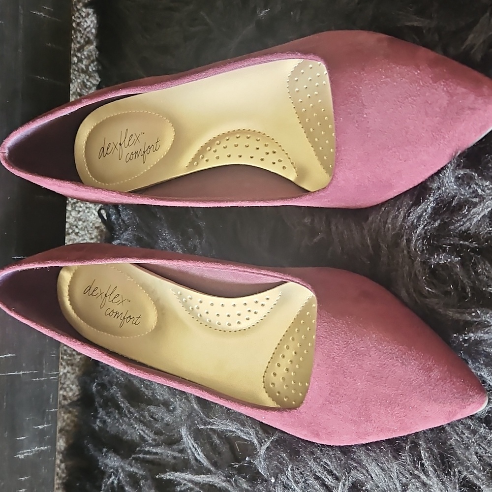 Deflex Comfort Maroon Karma-velvety Pointed-Toe Pump (Wide)